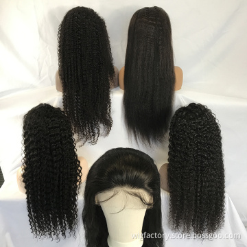 Long Straight Frontal Lace Wig4x4 ,Briazilian Hair Wig With Baby Hair,Preplucked Bleached Knots Human Hair Lace Wig
